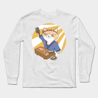 Cat Sushi Master P R t shirt Long Sleeve T-Shirt